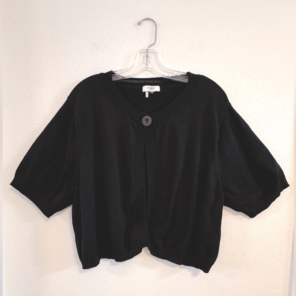 CATO Woman Black Cardigan, Plus Size, About 18/20* (*size tag missing)